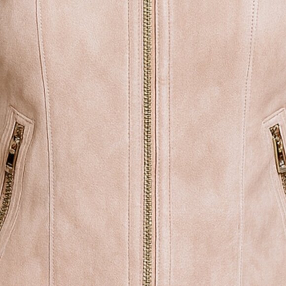 NWOT Ivanka Trump Blush Pastel Pink Faux Soft Suede Jacket - Picture 3 of 8